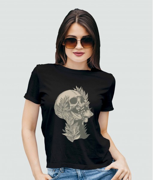 Дамска тениска с щампа Готика Caesar Skull